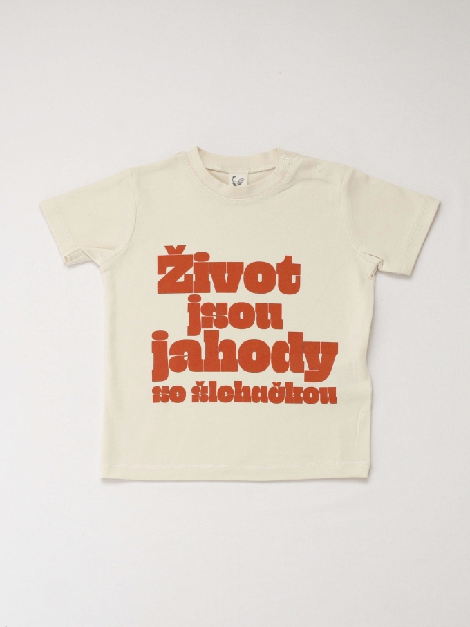 Tričko Život jsou jahody se šlehačkou mini